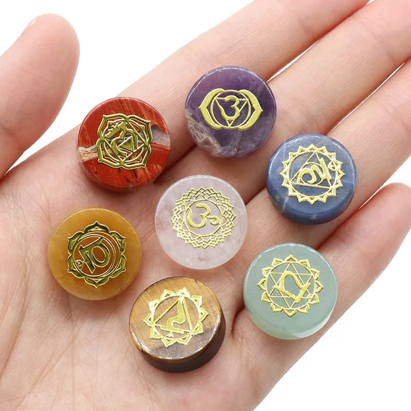 Chakra Symbol Palm Stone-ToShay.org