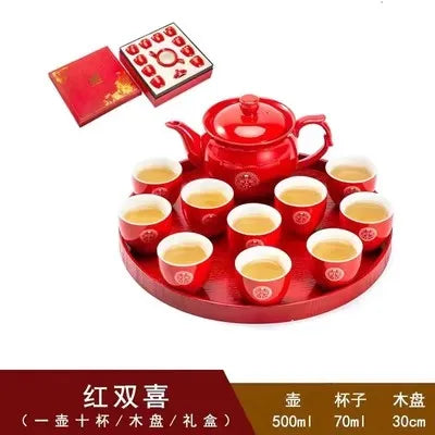 Red Ceramic Tea Sets-ToShay.org