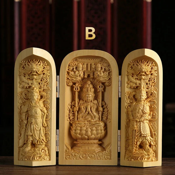 Wood Guanyin Buddha Box-ToShay.org