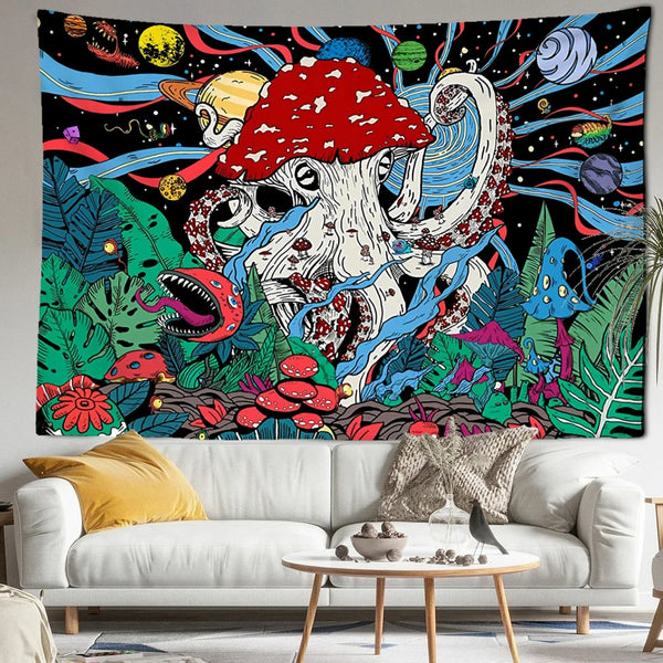 Mushroom Art Tapestry-ToShay.org