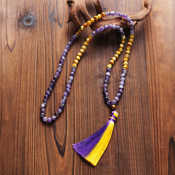 Purple Amethyst Mala Beads-ToShay.org