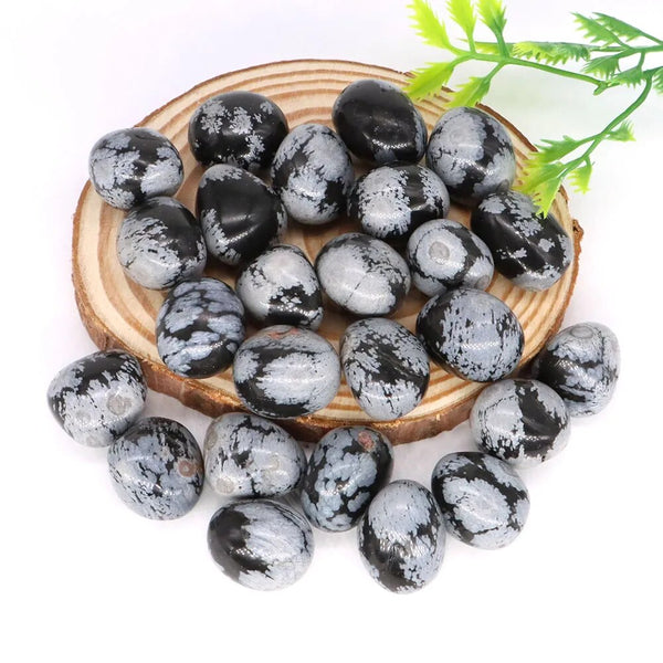 Black Snowflake Obsidian Tumbled Stones-ToShay.org