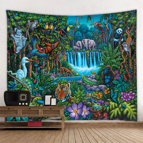 Jungle Animal Art Tapestry-ToShay.org