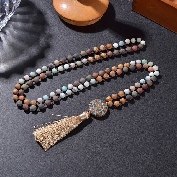 Brown Picture Jasper Mala Beads-ToShay.org