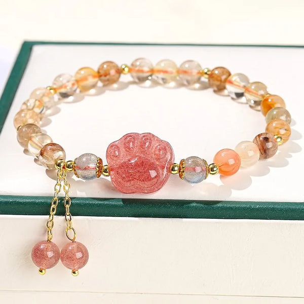 Mixed Quartz Cat Paw Bracelet-ToShay.org