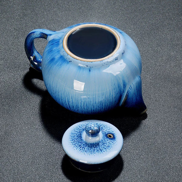 Blue Star Glaze Ceramic Teapot-ToShay.org