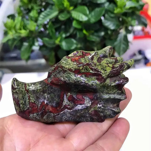 Green Dragon Blood Stone Skull-ToShay.org