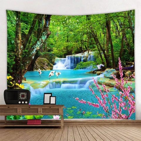 Forest Waterfall Tapestry-ToShay.org