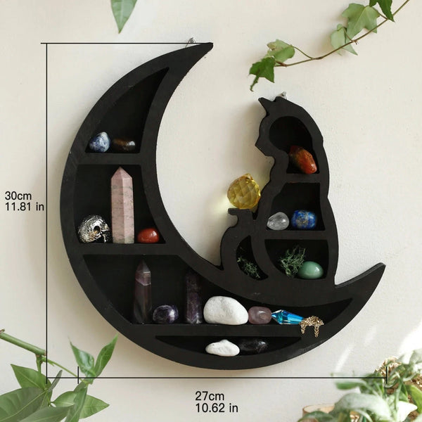 Black Cat Moon Display Shelf-ToShay.org