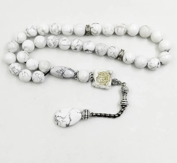 White Turquoise Prayer Beads-ToShay.org