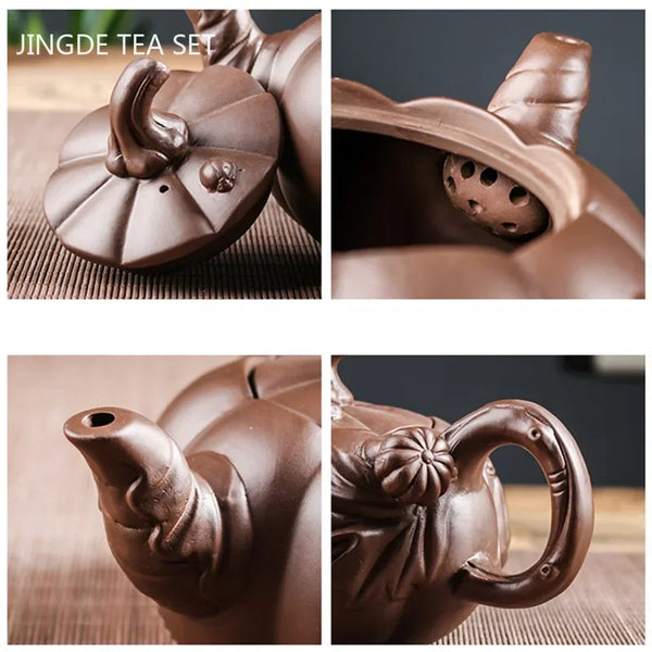 Pumpkin Clay Teapot-ToShay.org