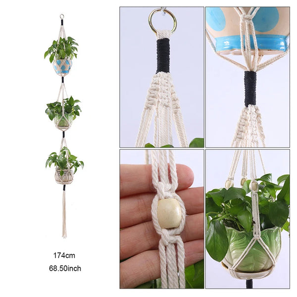 Macrame Plant Hanger Baskets-ToShay.org