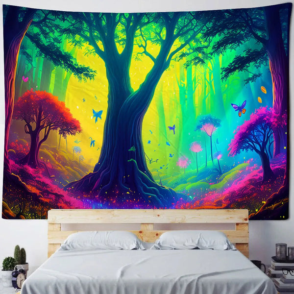 Psychedelic Forest Tapestry-ToShay.org