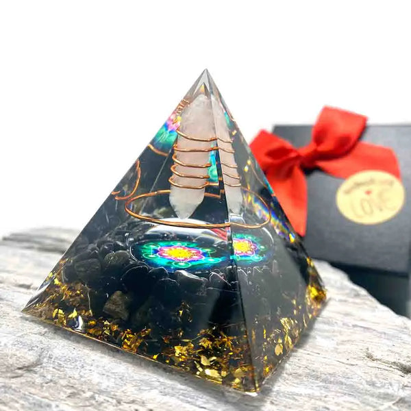 Energy Obsidian Orgonite Pyramid-ToShay.org