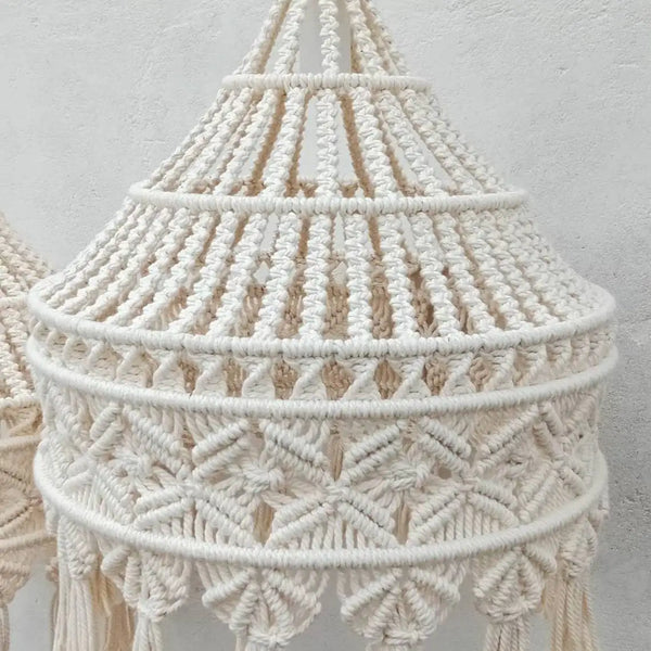 Macrame Hanging Lampshade-ToShay.org