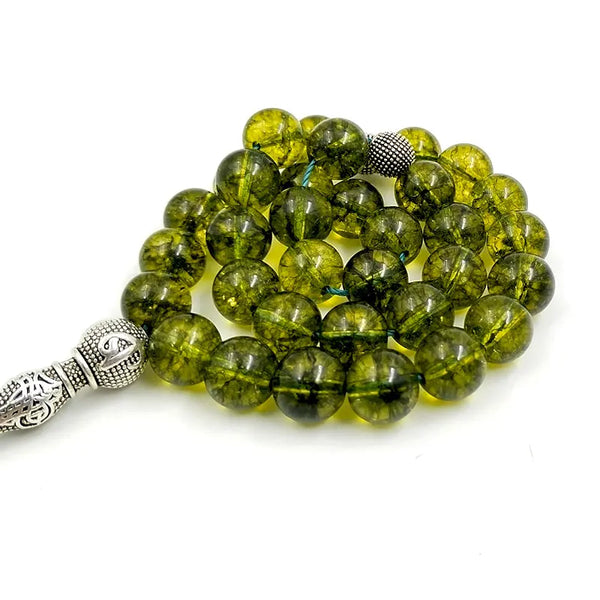 Green Olive Crystal Prayer Beads-ToShay.org