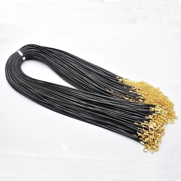 Black Wax Leather Cord Rope-ToShay.org