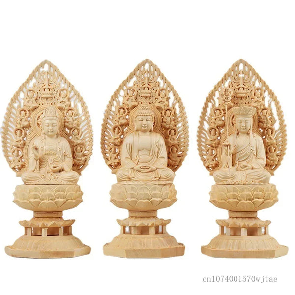 Wood Sitting Lotus Buddha Statue-ToShay.org