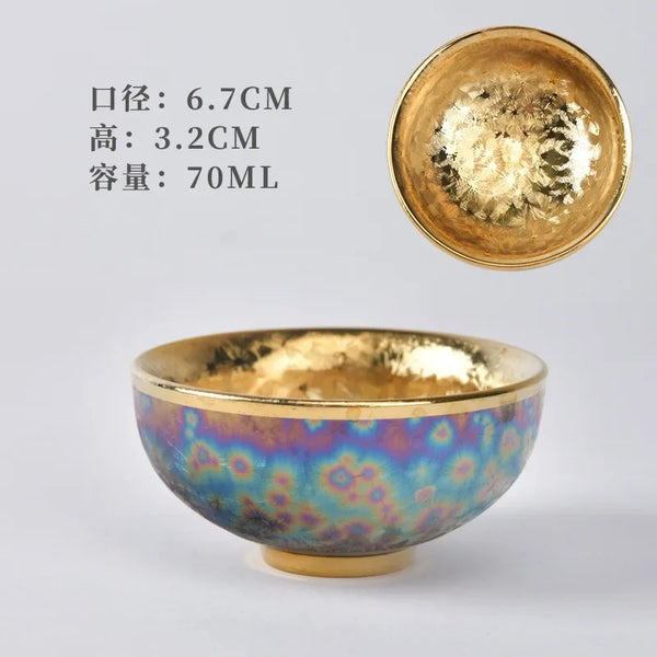 Gold Glazed Ceramic Teacups-ToShay.org