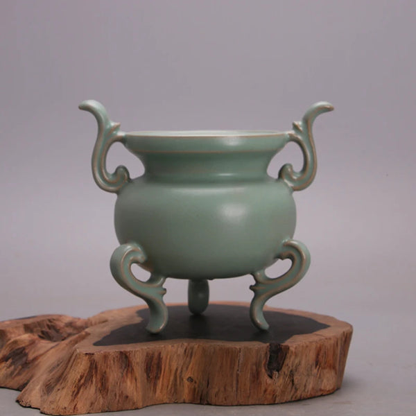 Celadon Tripod Incense Burner-ToShay.org