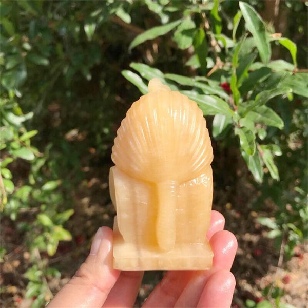 Yellow Calcite Pharaoh Bust-ToShay.org