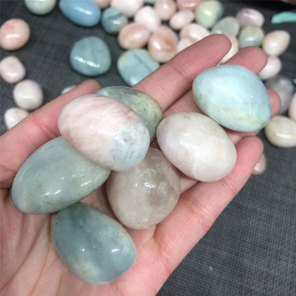 Pink Blue Morganite Tumbled Stones-ToShay.org