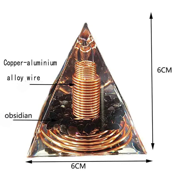 Black Obsidian Orgonite Pyramid-ToShay.org