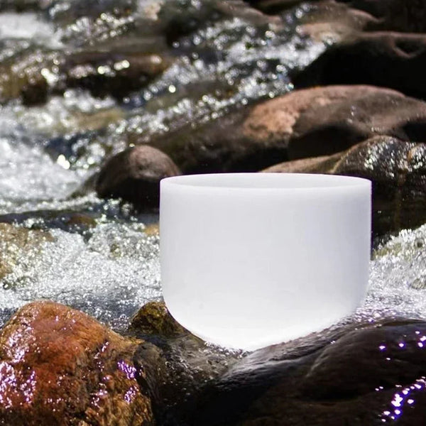 White Frosted Crystal Singing Bowl-ToShay.org