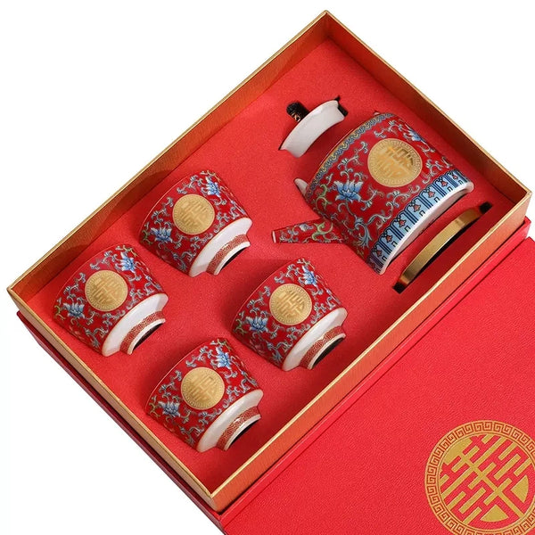 Red Ceramic Tea Sets-ToShay.org