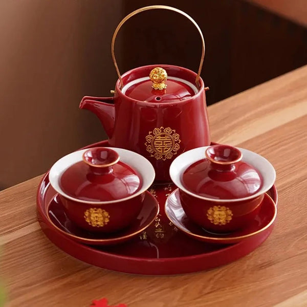 Red Ceramic Tea Sets-ToShay.org