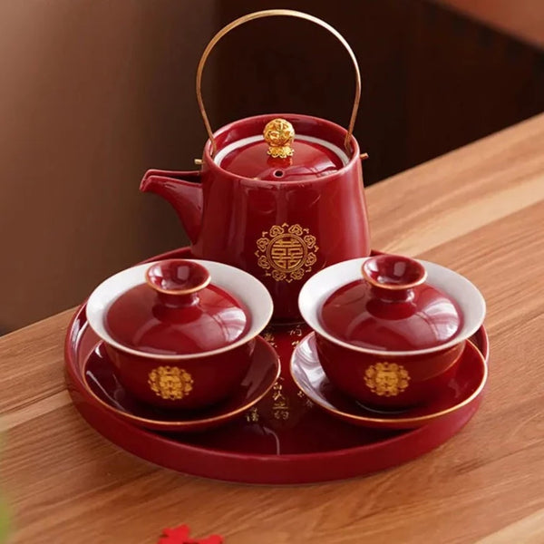 Red Ceramic Tea Sets-ToShay.org