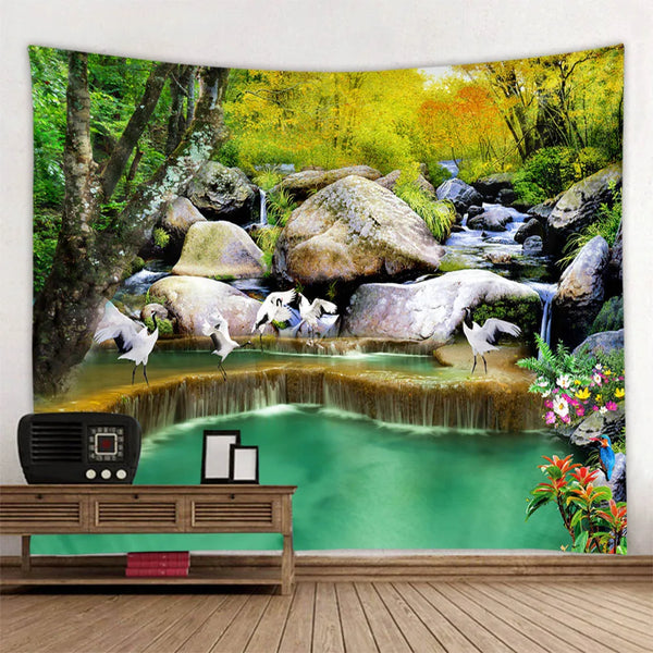 Forest Waterfall Tapestry-ToShay.org