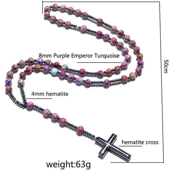 Purple Emperor Jasper Rosary-ToShay.org