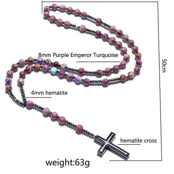 Purple Emperor Jasper Rosary-ToShay.org