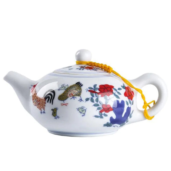 White Painted Porcelain Tea Pot-ToShay.org