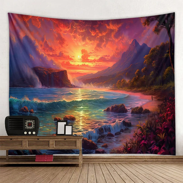 Seaside Sunset Tapestry-ToShay.org