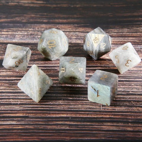 Grey Labradorite Platonic Solid Dice-ToShay.org