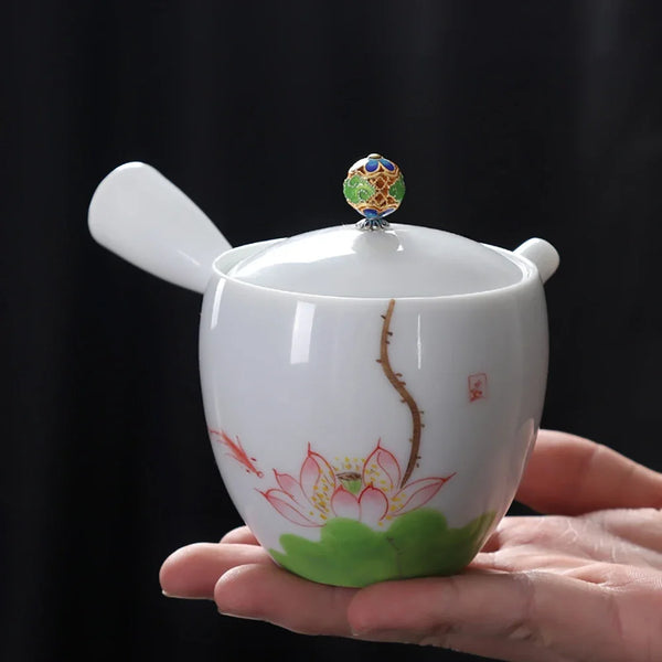 White Glazed Ceramic Teapot-ToShay.org