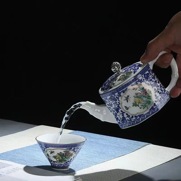 Blue White Porcelain Teapot-ToShay.org