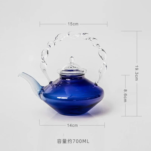 Blue Glass Teapot-ToShay.org