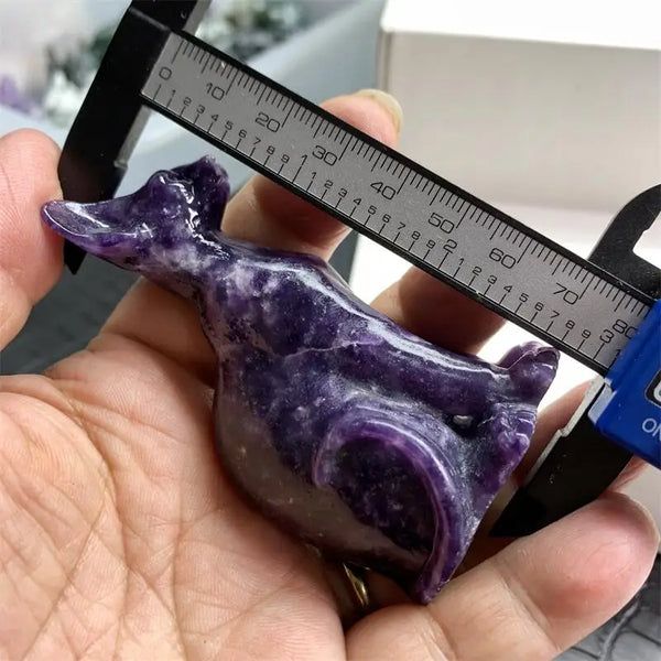 Purple Lepidolite Cat Statue-ToShay.org