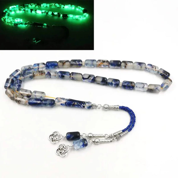 Blue Luminous Prayer Beads-ToShay.org