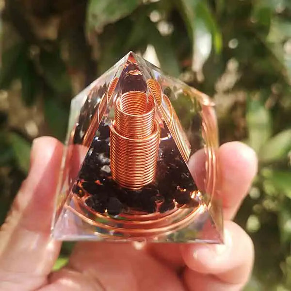 Black Obsidian Orgonite Pyramid-ToShay.org