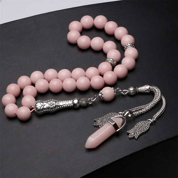 Pink Luminous Stone Prayer Beads-ToShay.org