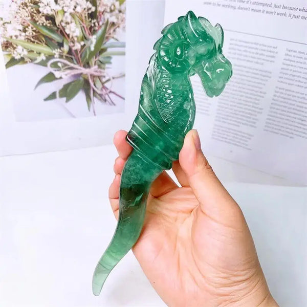 Green Fluorite Seahorse Sceptre-ToShay.org