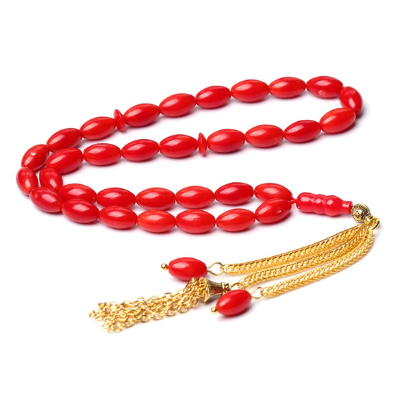 Red Coral Stone Prayer Beads-ToShay.org