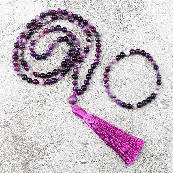 Purple Crystal Mala Beads-ToShay.org