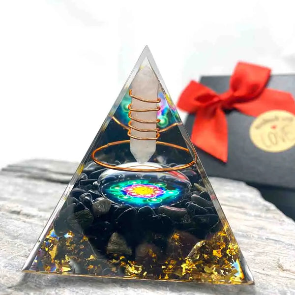 Energy Obsidian Orgonite Pyramid-ToShay.org