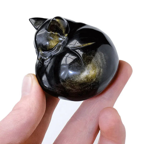 Black Gold Obsidian Cat-ToShay.org