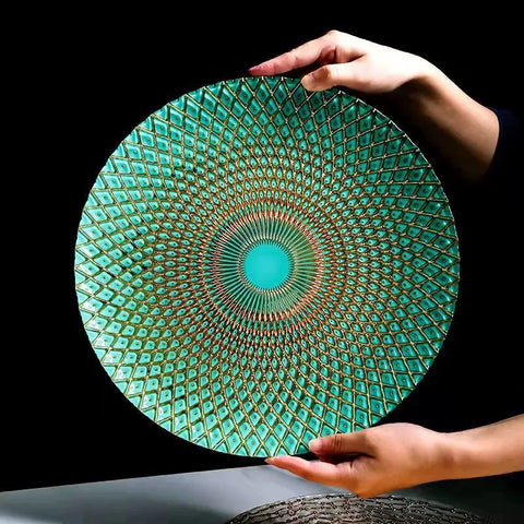 Peacock Glass Plate-ToShay.org